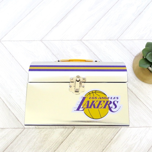 NEW! Los Angeles Lakers Tin Metal Lunch Box - Picture 1 of 7